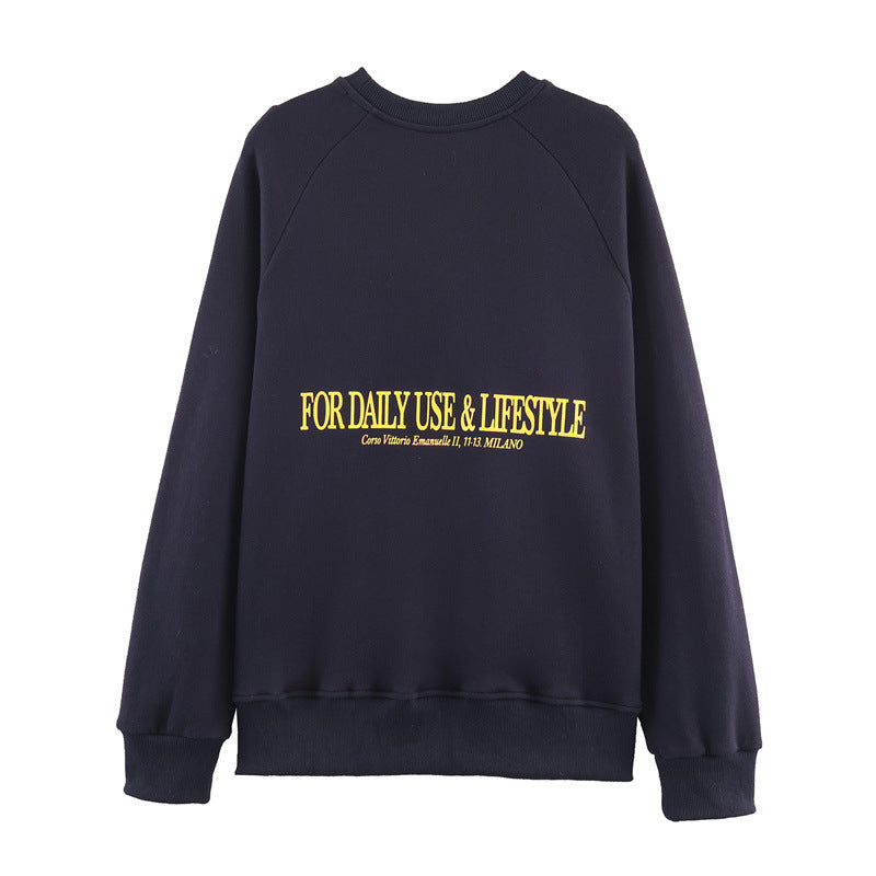 Sweatshirt til kvinder med rund hals og print