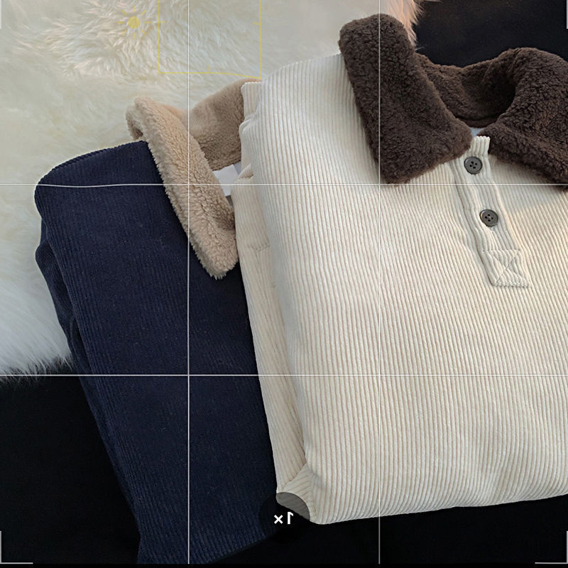 Women's Lamb Wool Corduroy Sweater