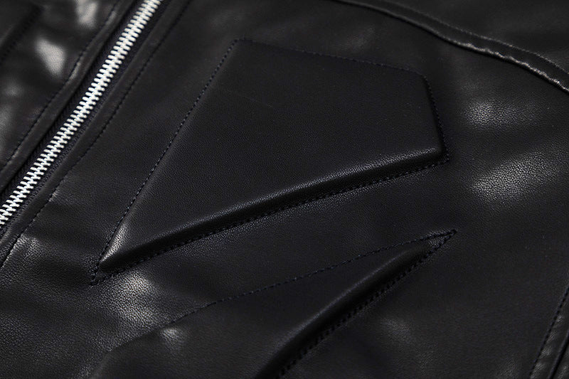 Special-interest Design Stereo Filling Leather Jacket Coat