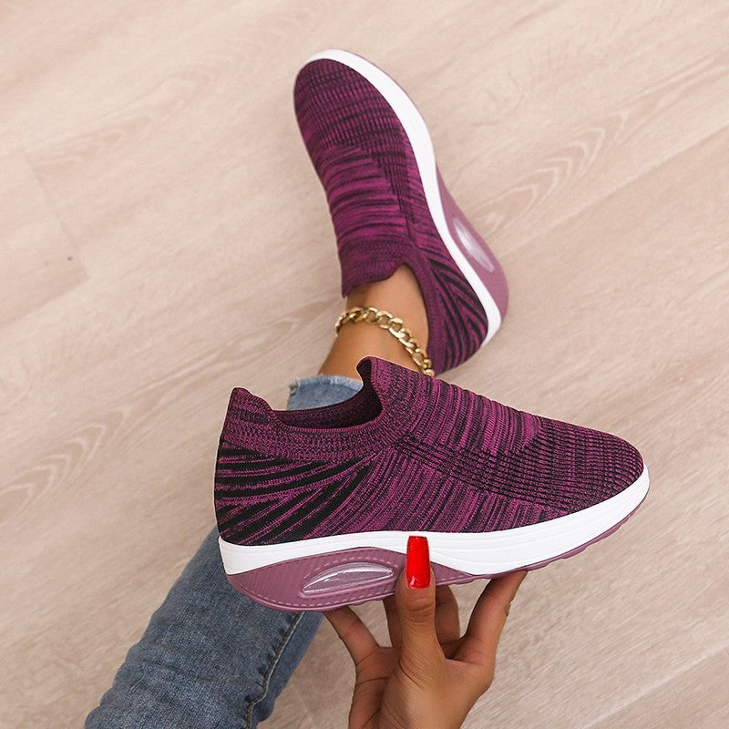 Women's Elasticated Flying Knitting Foot Cushion Socks Shoes