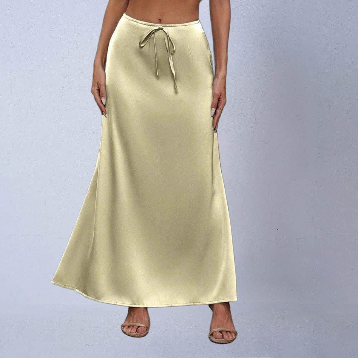 Women's Satin Elegant Lace-up Long Dress