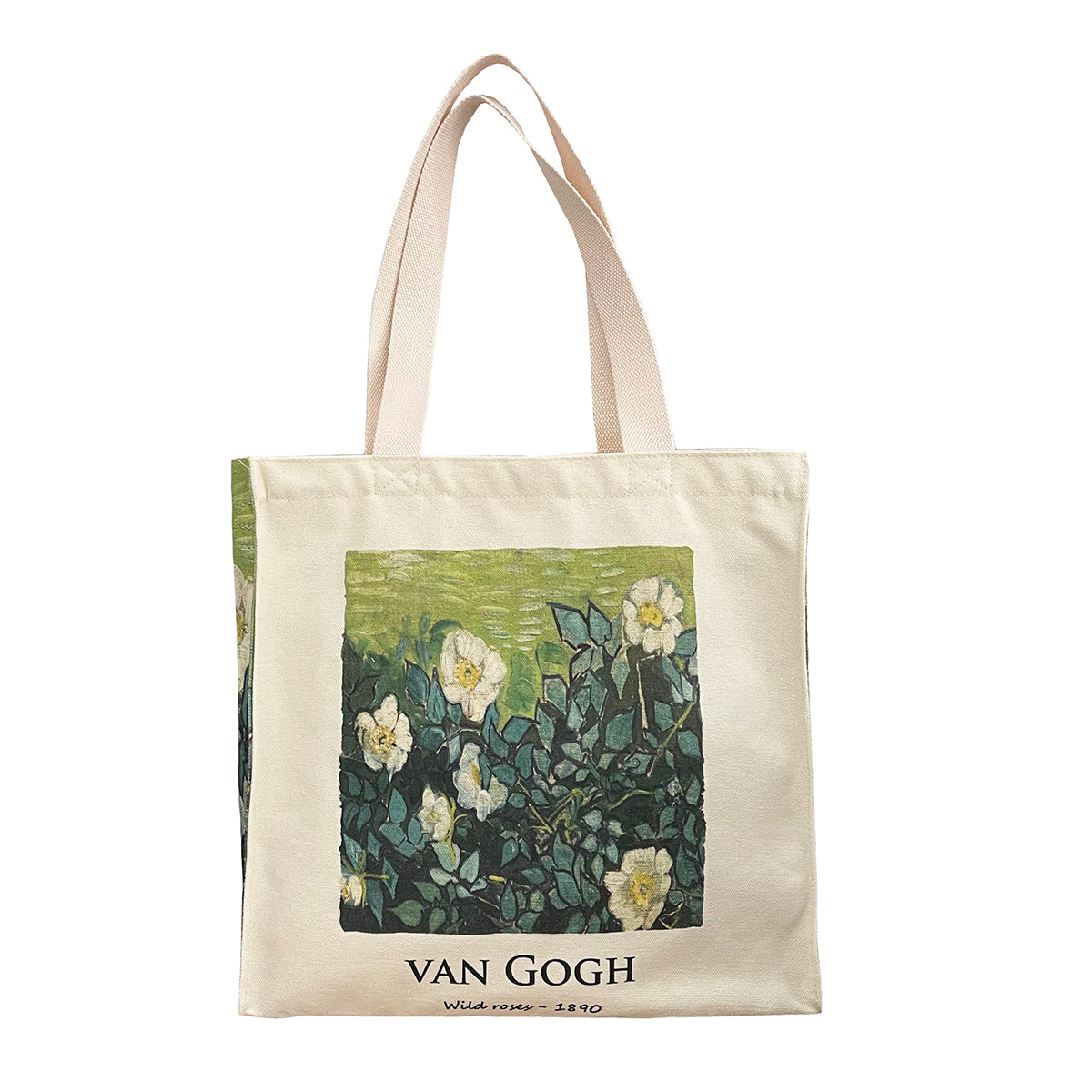 Wild Rose Oil Canvas Vintage Art Tote Bag Large Capacity