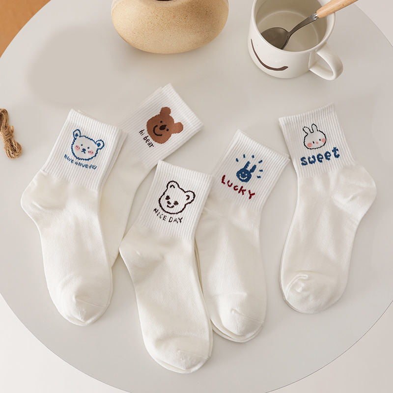 Women's Fashion Sports Casual Mid-calf Cotton Socks