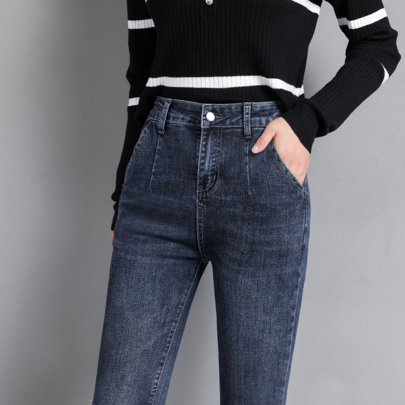 Bootcut Jeans Loose High Waist Slim And Versatile Straight Leg