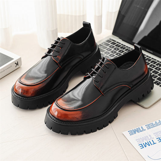 Platform Height Increasing Casual Leather Shoes