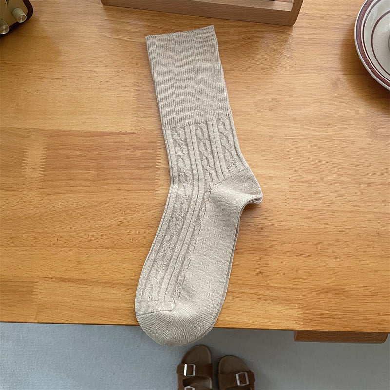 Women's Autumn Winter Wool Thickened Warm Mid-Calf Socks