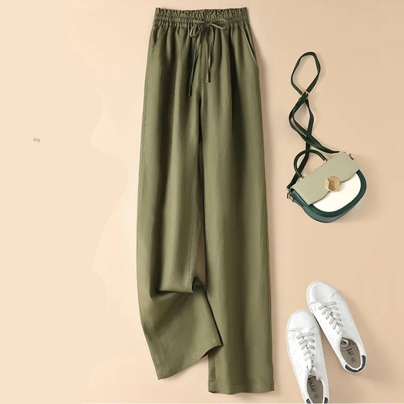 High Waist Thin Loose Straight Casual Trousers