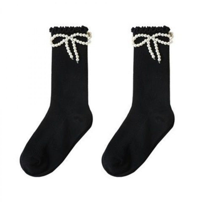 Pearl Girls' Socks Cute Japanese Style Children's Tube Socks