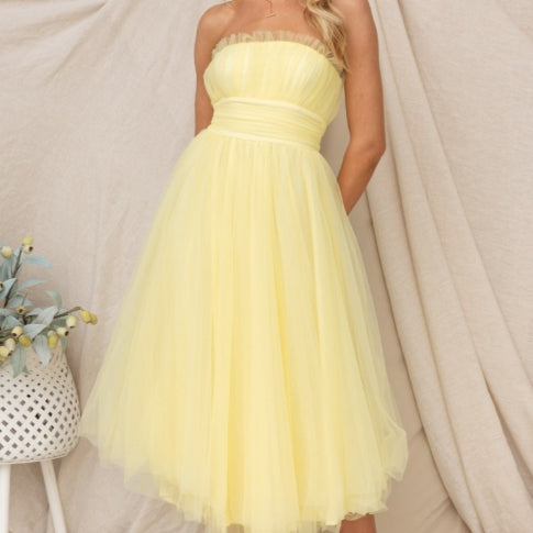 Tube Top Mesh Dress For Women