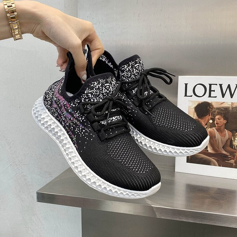 Couple Sneakers Flying Woven Mesh Shoes