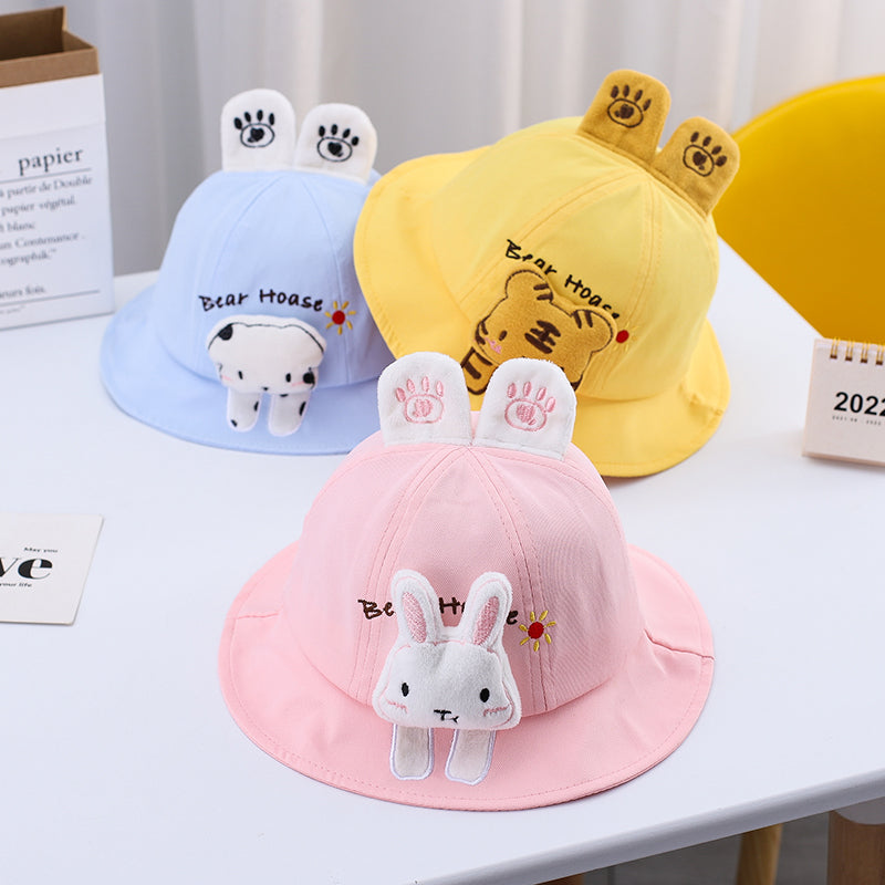 Cute Cartoon Bunny Cotton Wide-brimmed Pot Hat