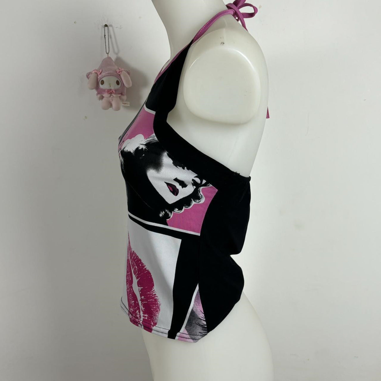 European And American-style Bold Color-block Sexy Backless Slim-fit Tank Top For Sassy Girls