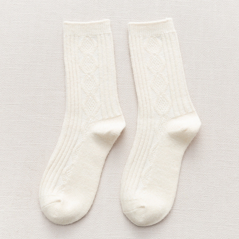 Black Terry Thermal Storage Long Tube Warm Women's Socks