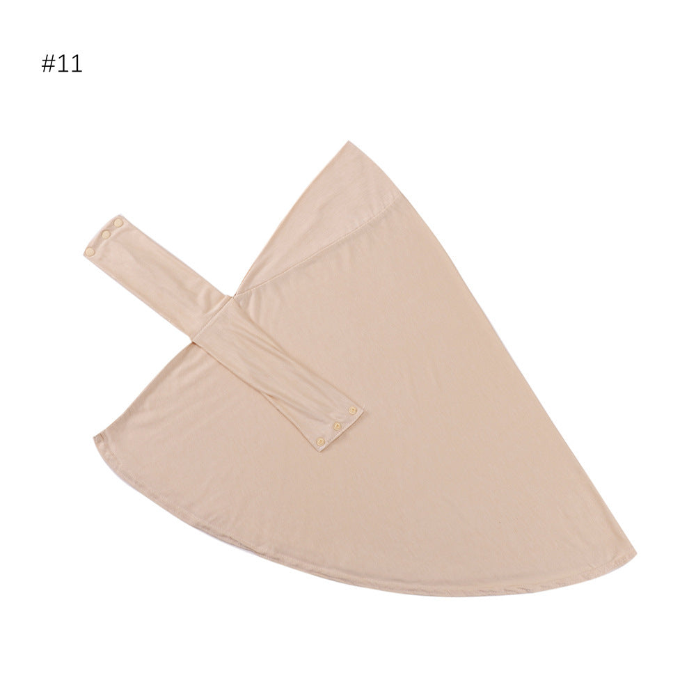 High Elastic Multi-color Modal Breathable Strap Button Cap Solid Color Scarf