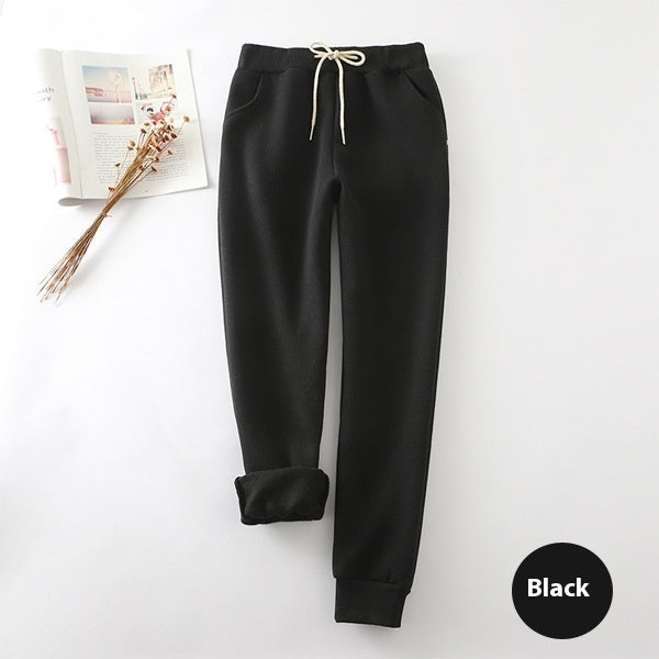Autumn And Winter Fleece-lined Thickened Casual Pants Women's Pearl Velvet Sweatpants