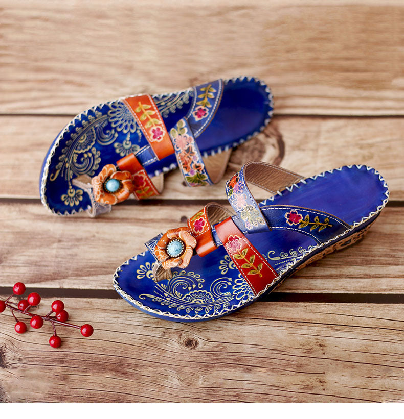 Ethnic Women's Sandals All Over Toe Lightweight Mid-heel