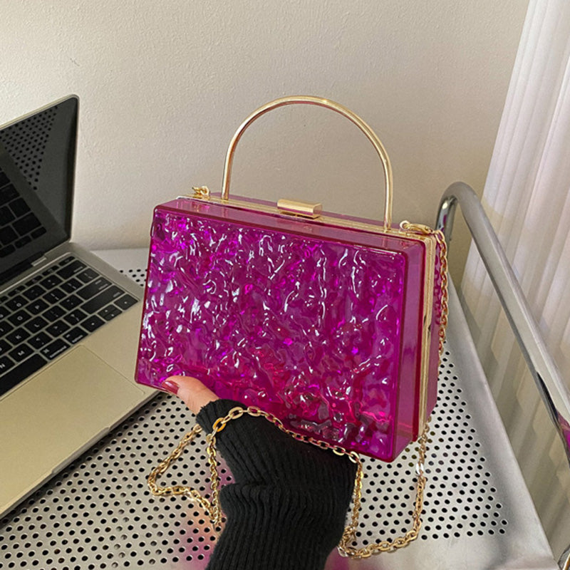 Single-shoulder Diagonal Acrylic Dinner Bag