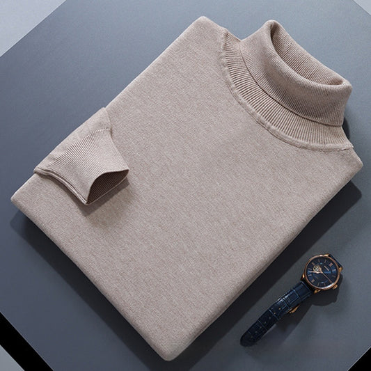 High Lapel Sweater Solid Color Casual