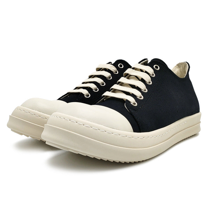 Lave herresneakers i lærred til fritid med tyk sål – parmodel