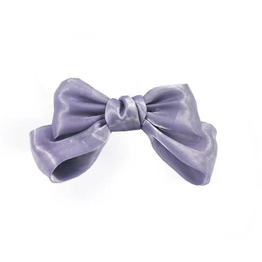 Mermaid French Pearlescent Satin Bow Barrettes