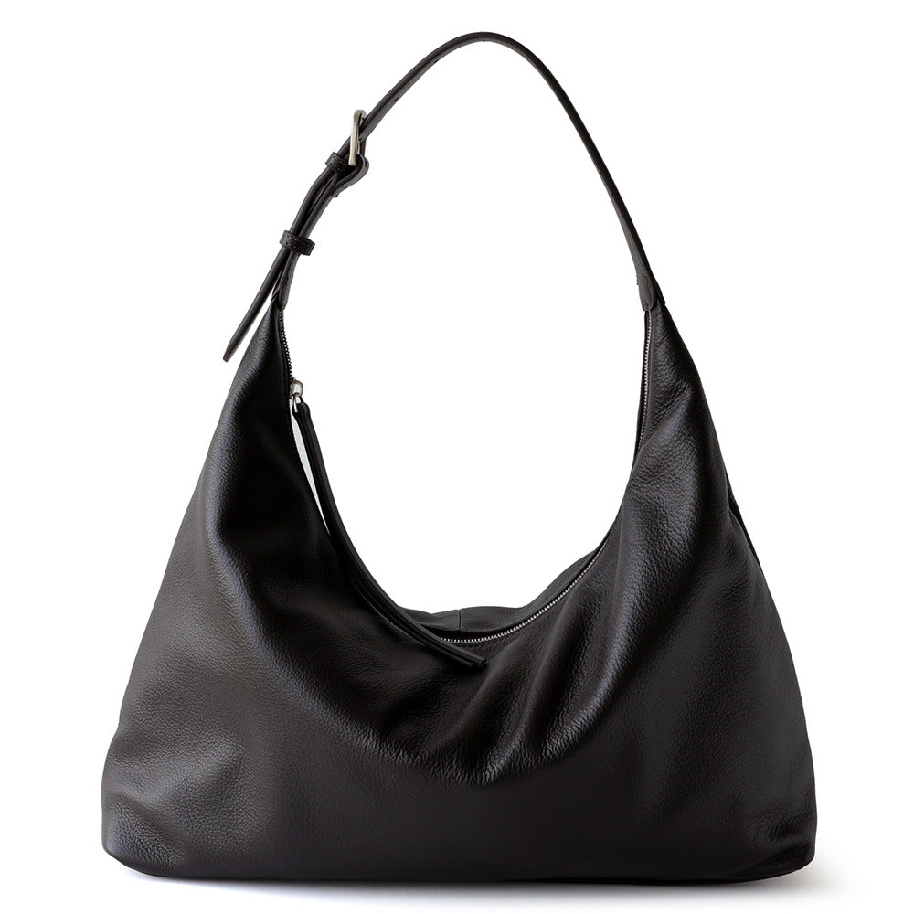 Versatile Leather Commuter Tote Shoulder Bag