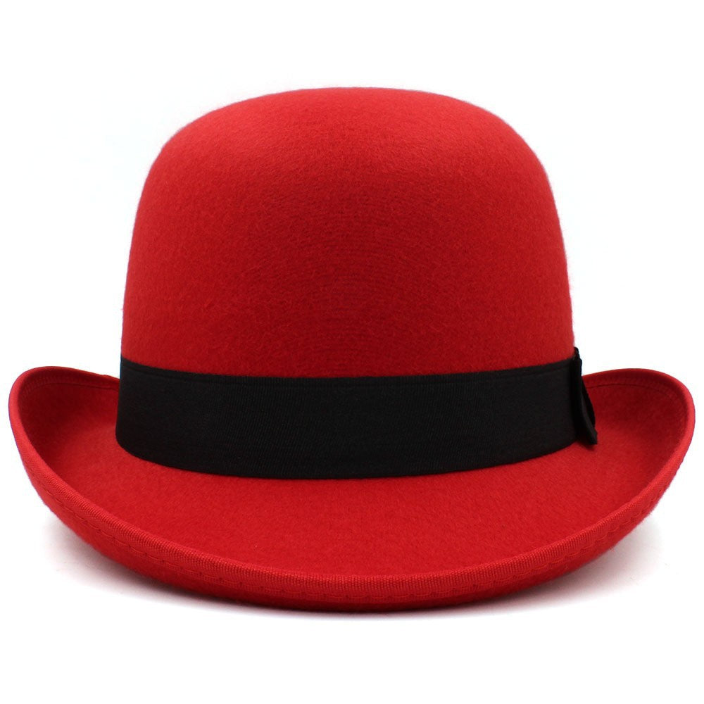 Versatile Round-crown Wool Felt Hat For Men With A Classic British Flair