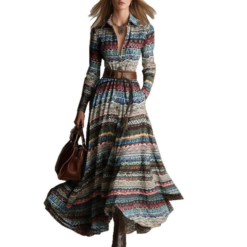 Custom Designed Waist Cinching Maxi Dress