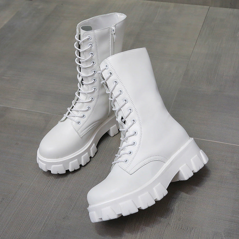 Velvet Mid-tube Microfiber Round Head Artificial Wool Adult Women's Boots