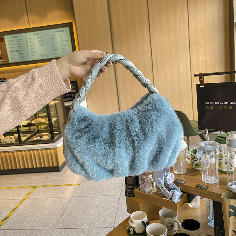 Small Luxury Fashion Plush Underarm Bag