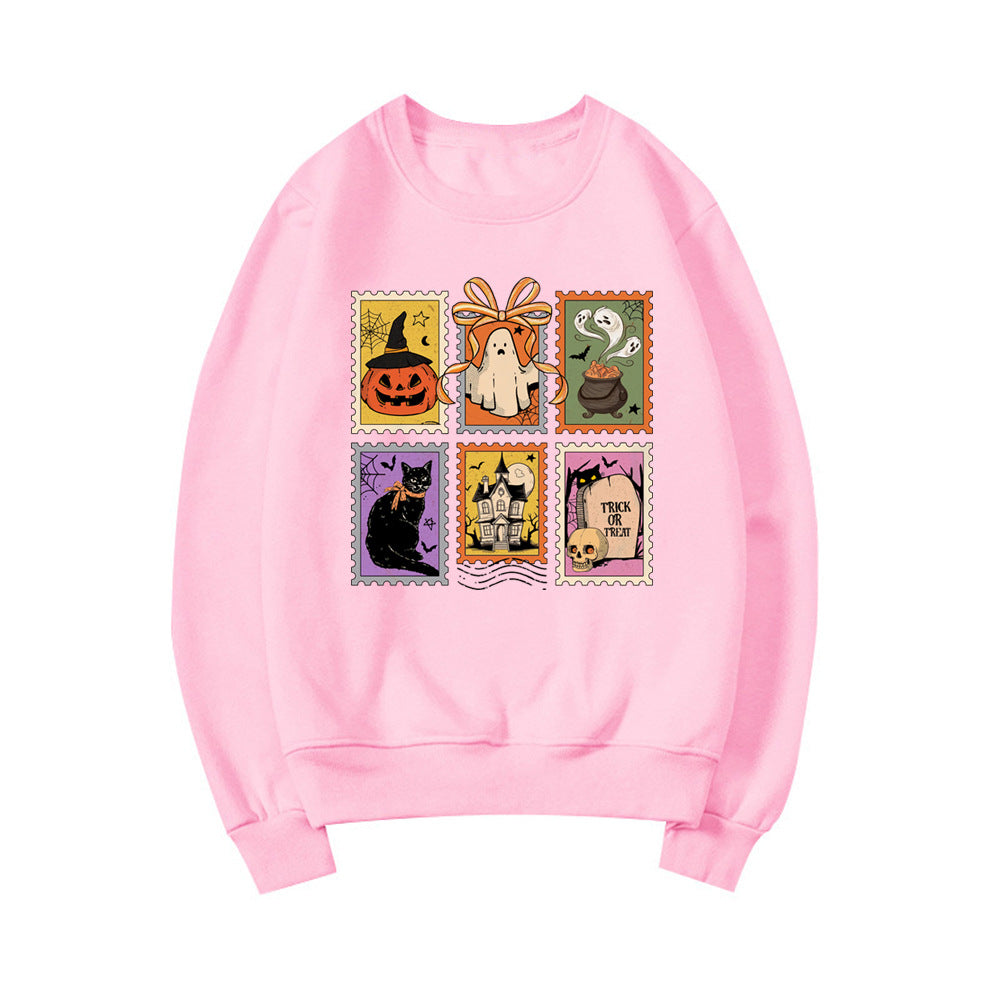 Retro Halloween Kat Spøgelse Sweatshirt Spooky Season Hoodie