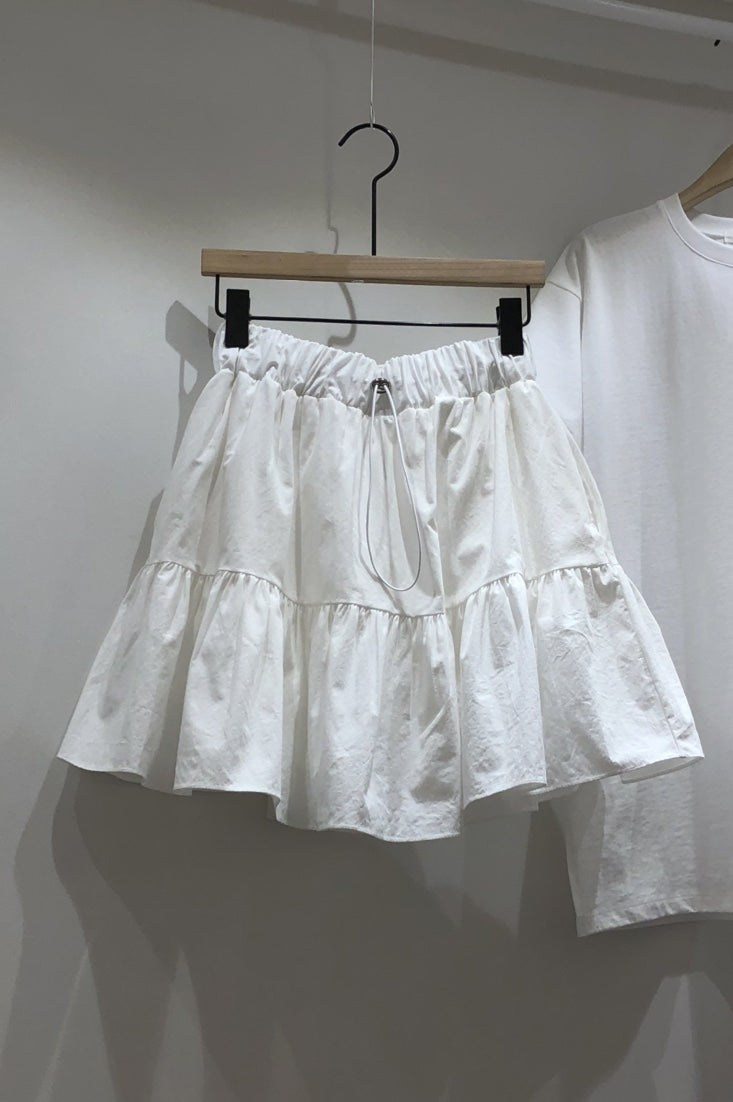 New High Waisted Elastic Drawstring Ruffled Skirt For Women