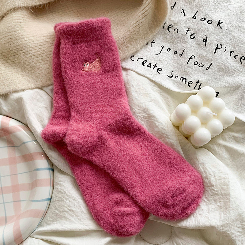 Women's Thick Thickened Plus Velvet Warm Mid-calf Length Socks