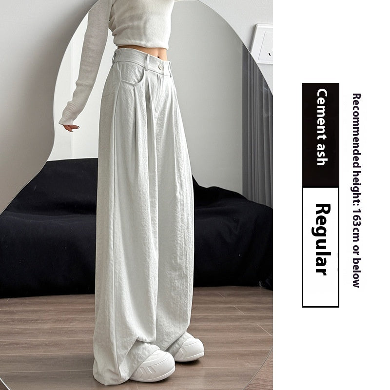 Suit Pants Women's High Waist Baggy Straight Trousers
