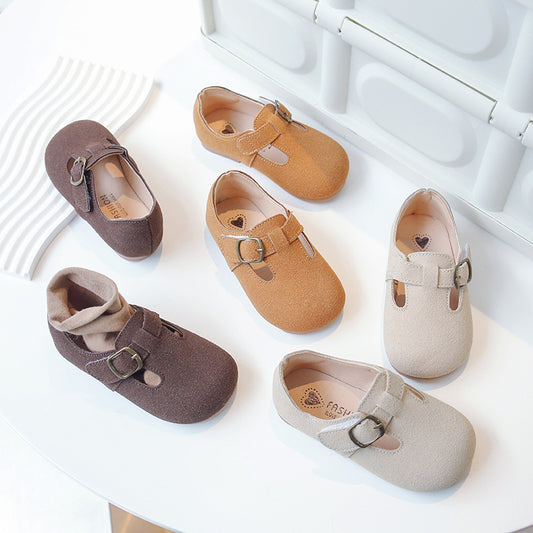 Children's Shoes Flat Retro Versatile Small Leather Shoes