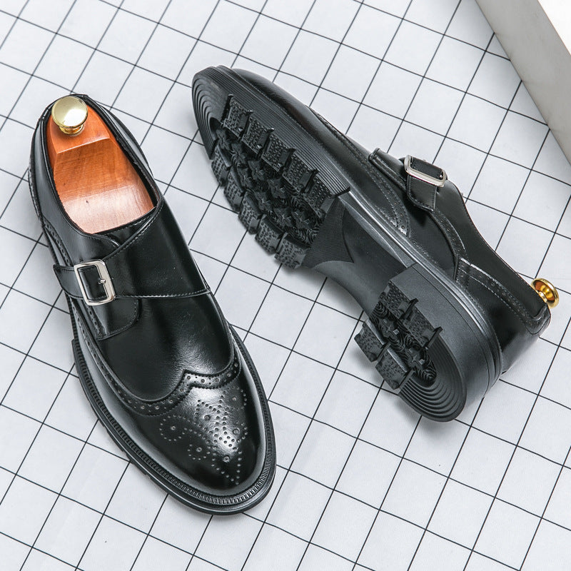 Casual British Pointed Toe Business Formal Wear Working Height-increasing Shoes