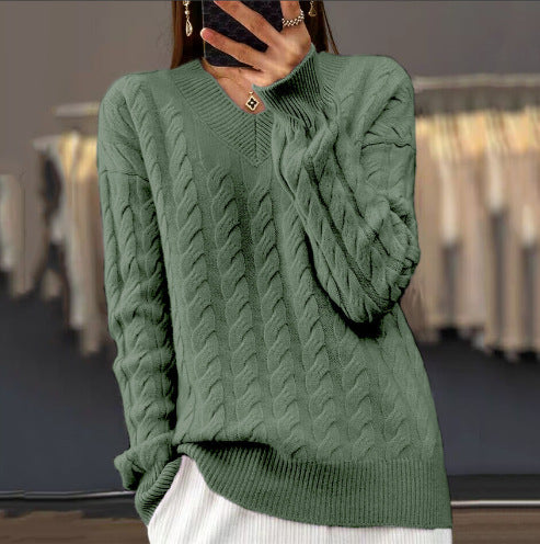 Women's V-neck Sweater Pullover Sweater