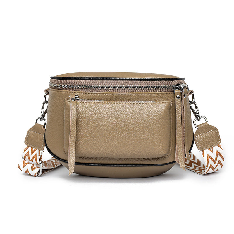 New First Layer Cowhide Saddle Bag Large Capacity Shoulder Bag