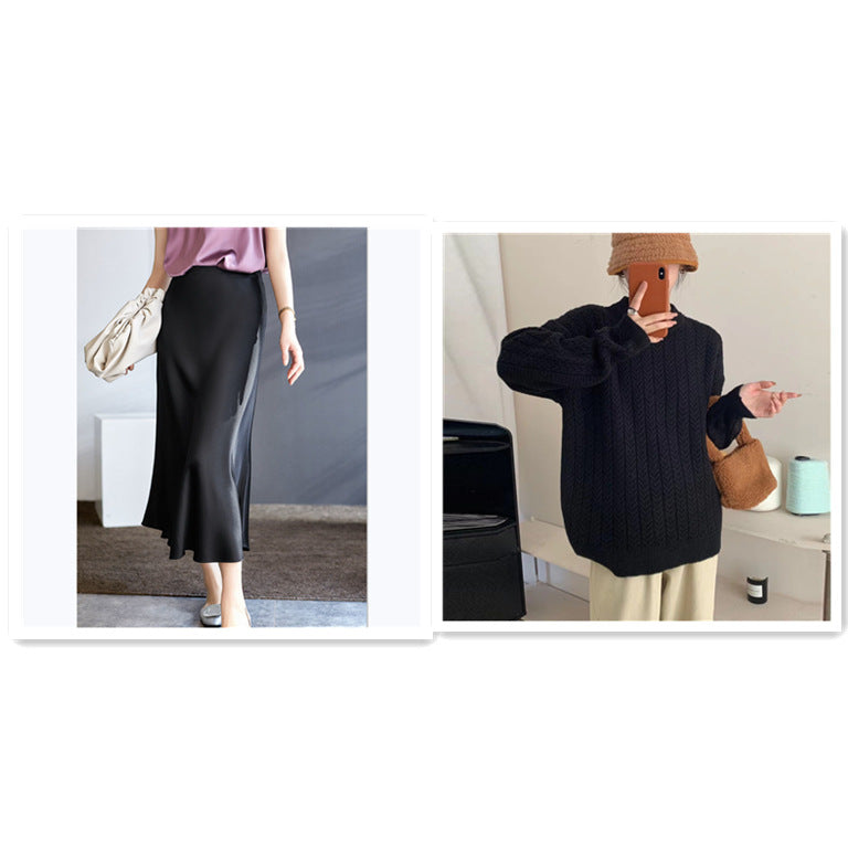Women's Satin Retro Stretch Skirt