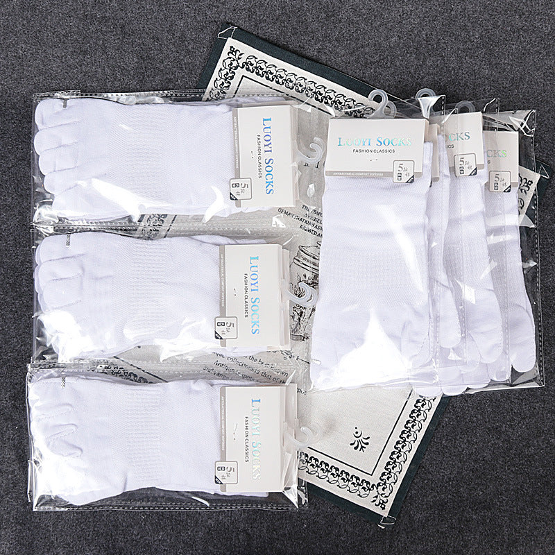 Ladies Pure Cotton Deodorant Socks Sweat Absorbing Invisible Five Finger Socks