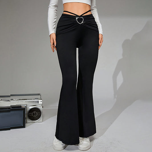 Pants Women's Clothing Heart Buckle Slingback