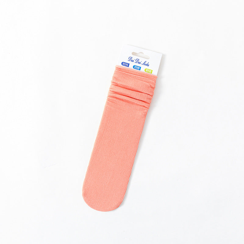 Ladies Velvet Solid Color Loose Mouth Socks