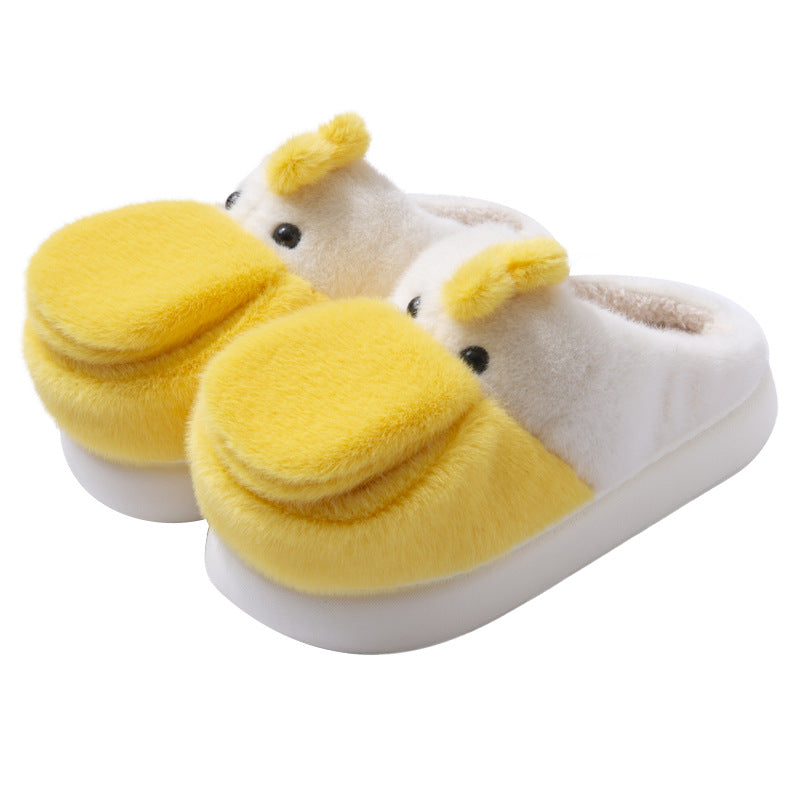 Women's Big Mouth Duck Thick Bottom And Warm Keeping Fleece-lined Home Indoor Cotton Slippers