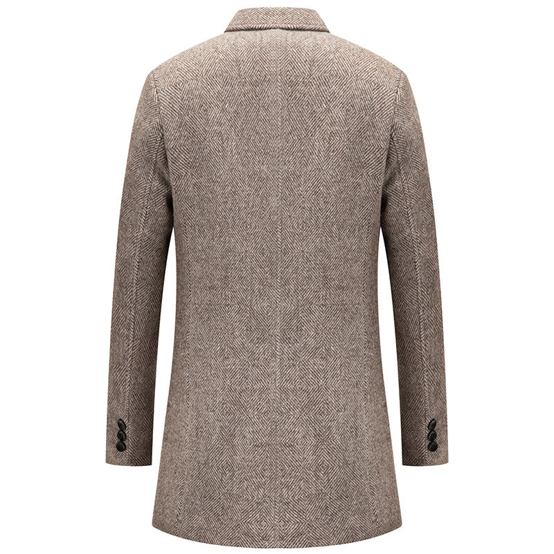 Men's Plaid Wool Coat Fashion