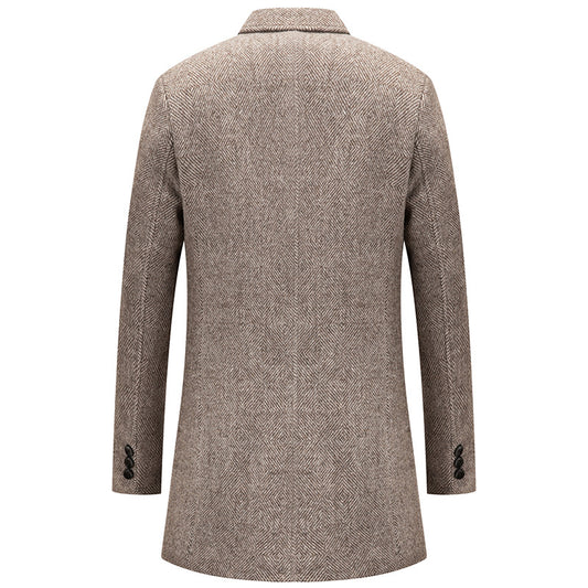Men's Plaid Wool Coat Fashion