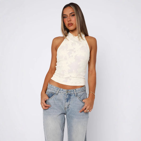 Chic Sexy Form-fitting Backless Top