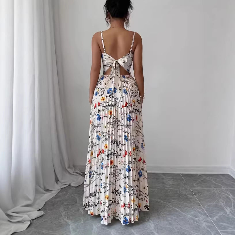 Elegant And Chic Printed Strap Dress For Women