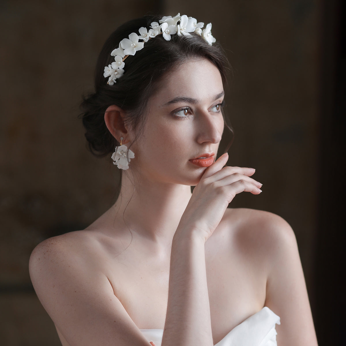 Occidental Ceramic Flower Bridal Hair Accessories