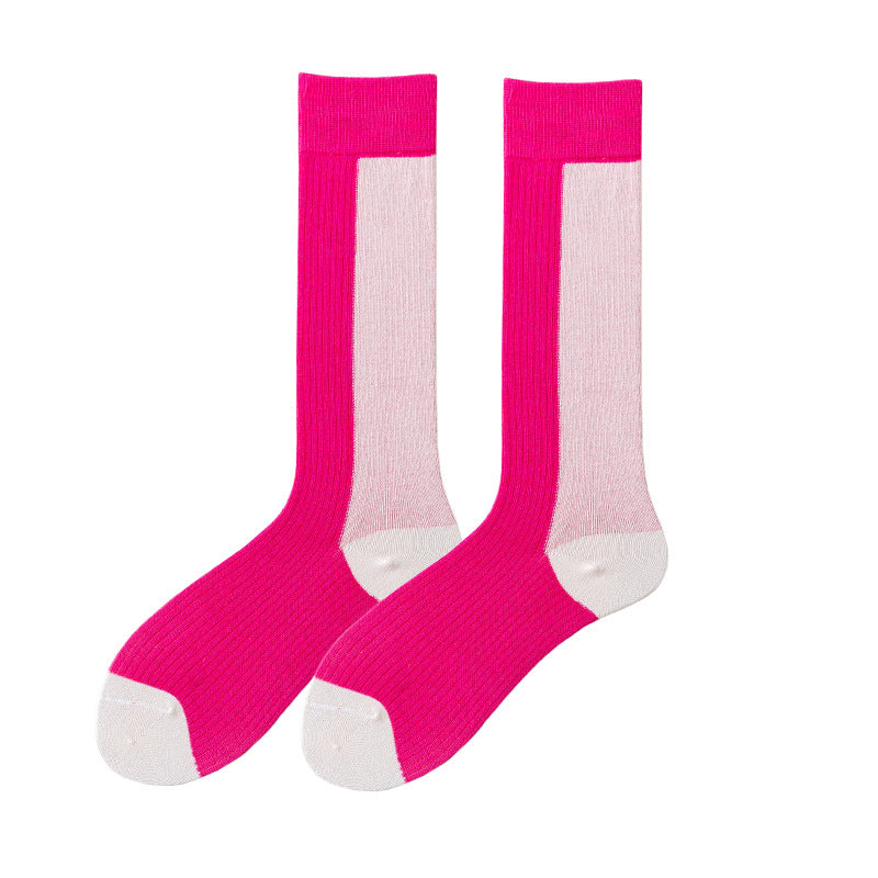 Women's High Tube Calf And Knee Pile Stockings Cotton Socks