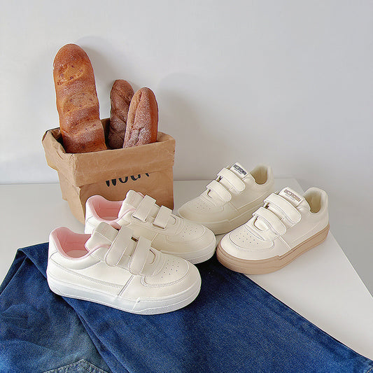 Breathable Korean-style White Sneakers For Students Flat Sole