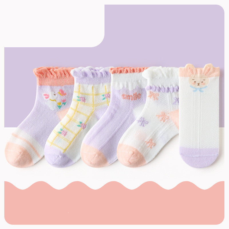 Mesh Light Breathable Soft Cartoon Bunny Cotton Socks